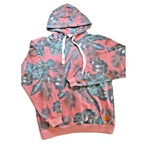 Vitamin Sea Pink Tropical Leaf Seapunk "The Perfect Hoodie" Sweatshirt | Size S